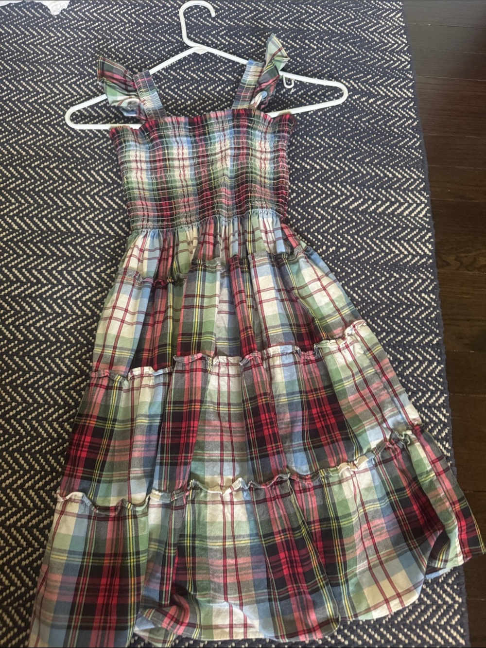 Girls Multicolor Plaid Tiered Sundress - Classic Summer Style